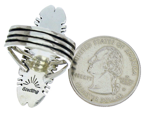 Sterling Silver And Opal Inlay Jewelry Ring Size 8-1/2 BW72841