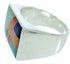 Southwest Sterling Silver Multicolor Ring Size 12-1/2 YS72781