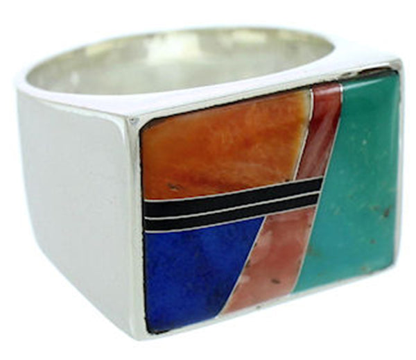 Southwest Silver Multicolor Ring Size 12-1/2 YS72783