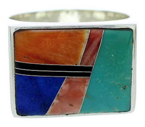 Southwest Silver Multicolor Ring Size 12-1/2 YS72783