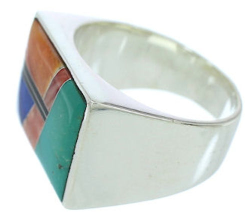 Southwest Silver Multicolor Ring Size 12-1/2 YS72783