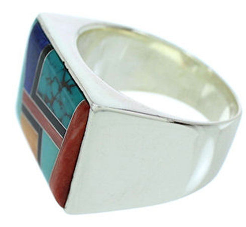 Multicolor Sterling Silver Southwest Jewelry Ring Size 11-3/4 YS72789