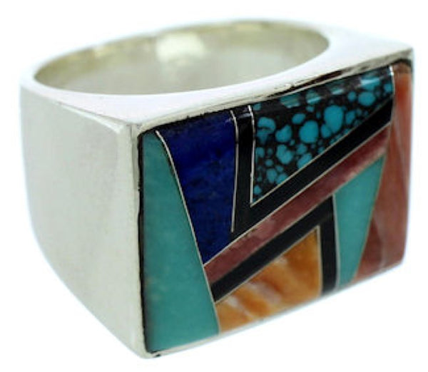 Multicolor Silver Southwest Jewelry Ring Size 9-3/4 YS72812