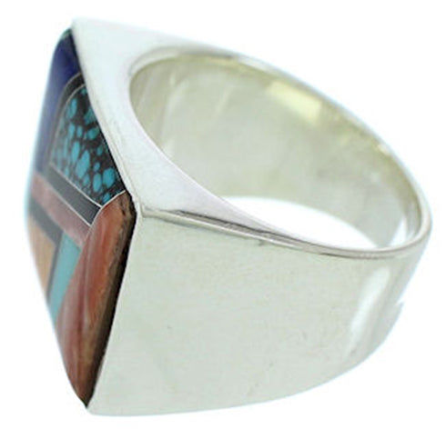 Multicolor Silver Southwest Jewelry Ring Size 9-3/4 YS72812