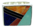 Multicolor Inlay Silver Jewelry Southwest Ring Size 11-3/4 YS72819