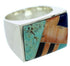 Sterling Silver Southwest Multicolor Jewelry Ring Size 9-3/4 YS72868