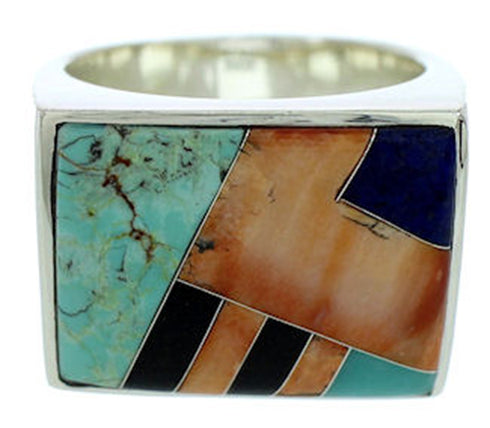 Sterling Silver Southwest Multicolor Jewelry Ring Size 9-3/4 YS72868