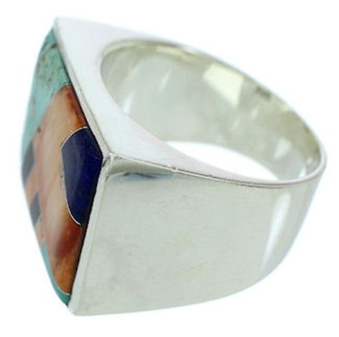 Sterling Silver Southwest Multicolor Jewelry Ring Size 9-3/4 YS72868