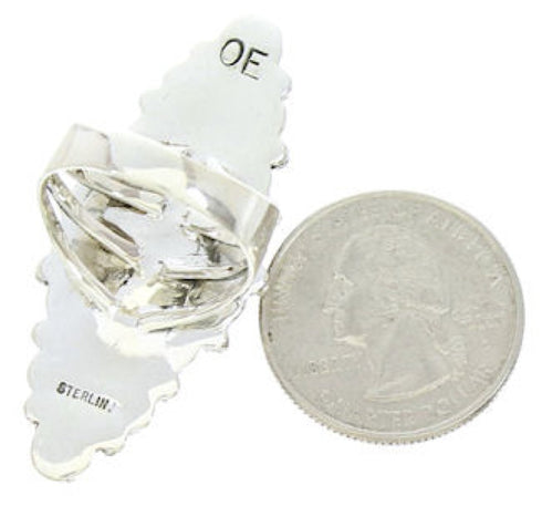 Turquoise Multicolor Southwest Sterling Silver Ring Size 8-1/2 BW73053