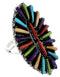 Multicolor Genuine Sterling Silver Southwestern Ring Size 7 BW73064