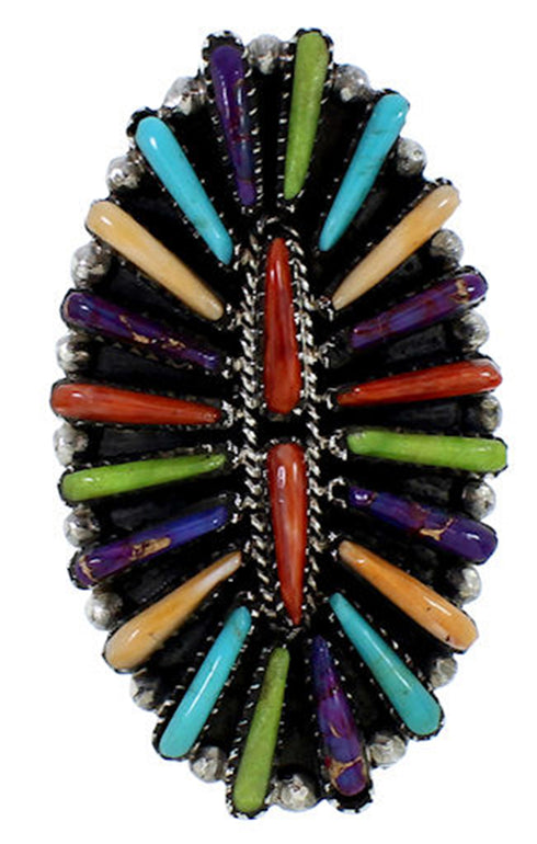 Multicolor Genuine Sterling Silver Southwestern Ring Size 7 BW73064