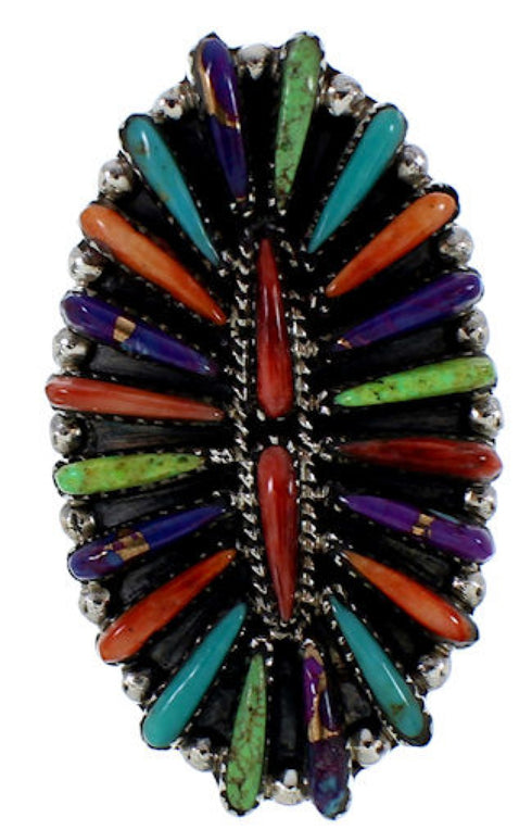 Multicolor Jewelry Southwest Silver Ring Size 6-1/2 BW73084