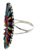 Silver And Multicolor Southwest Jewelry Ring Size 6-3/4 BW73085