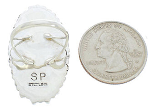 Genuine Sterling Silver Ring Multicolor Jewelry Size 6-3/4 BW73111