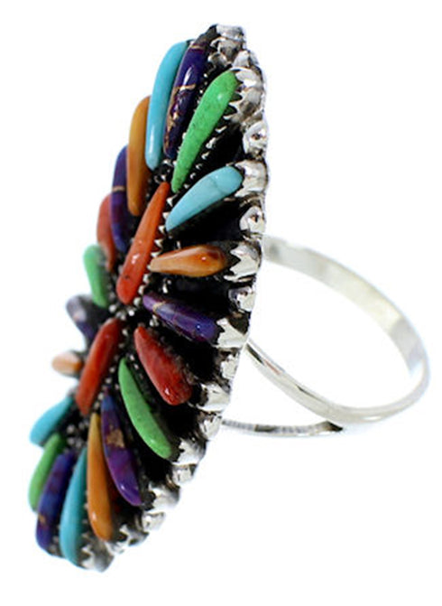 Multicolor And Sterling Silver Ring Size 6-3/4 BW73114