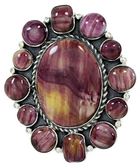 Silver Jewelry Large Statement Purple Oyster Shell Ring Size 8 BW72910