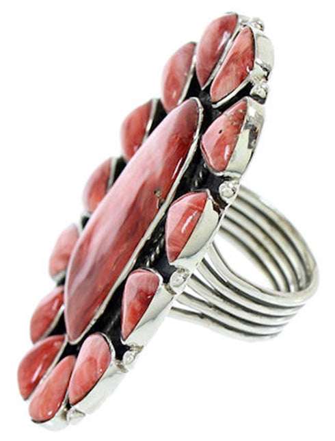 Large Statement Piece Red Oyster Shell Jewelry Ring Size 9-1/2 BW72933
