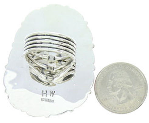 Large Statement Piece Red Oyster Shell Jewelry Ring Size 9-1/2 BW72933