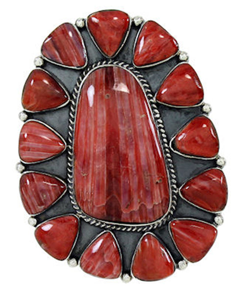 Large Statement Jewelry Red Oyster Shell Ring Size 8-1/2 BW72936