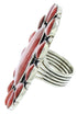 Large Statement Jewelry Red Oyster Shell Ring Size 8-1/2 BW72936