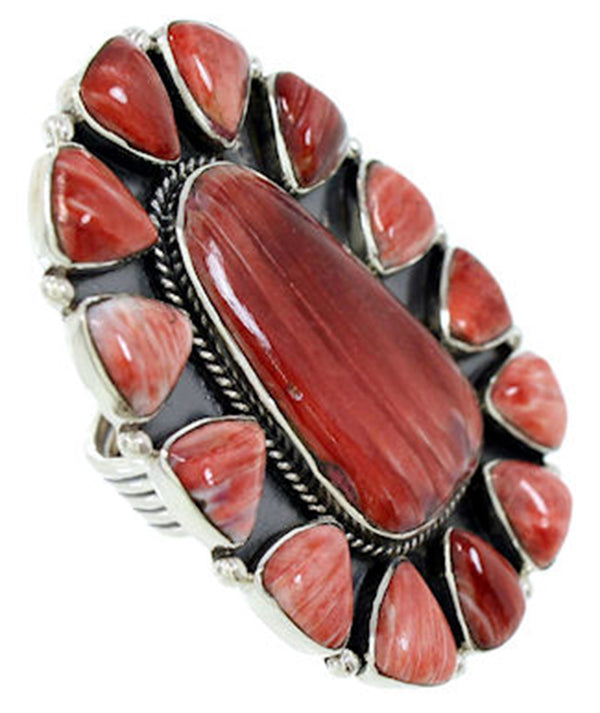 Red Oyster Shell Jewelry Large Statement Piece Ring Size 8-3/4 BW72939
