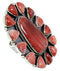 Red Oyster Shell Jewelry Large Statement Piece Ring Size 8-3/4 BW72939
