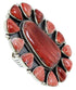 Red Oyster Shell Jewelry Large Statement Piece Ring Size 8-3/4 BW72939