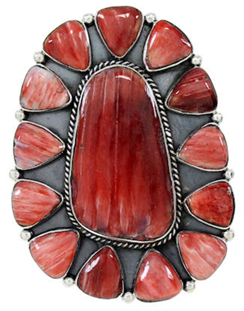 Red Oyster Shell Jewelry Large Statement Piece Ring Size 8-3/4 BW72939