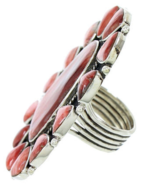 Red Oyster Shell Jewelry Large Statement Piece Ring Size 8-3/4 BW72939