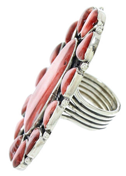 Jewelry Red Oyster Shell Large Statement Ring Size 7-1/4 BW72953