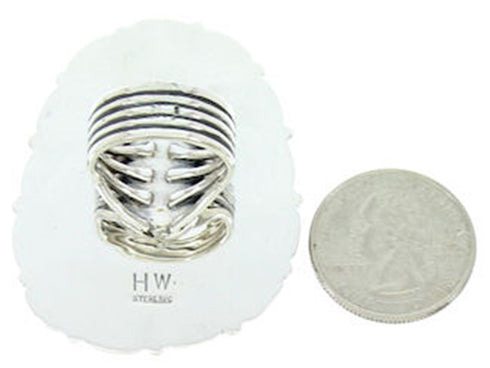 Jewelry Red Oyster Shell Large Statement Ring Size 7-1/4 BW72953