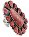 Large Statement Jewelry Red Oyster Shell Ring Size 7-1/4 BW72959