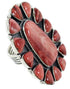 Large Statement Jewelry Red Oyster Shell Ring Size 7-1/4 BW72959