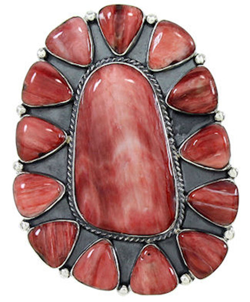 Large Statement Jewelry Red Oyster Shell Ring Size 7-1/4 BW72959