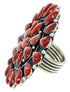 Southwest Jewelry Red Oyster Shell Large Statement Ring Size 7 BW72967