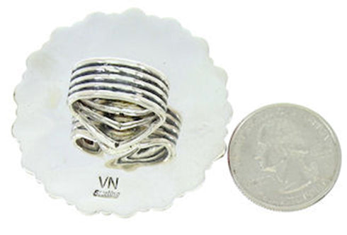 Southwest Jewelry Red Oyster Shell Large Statement Ring Size 7 BW72967