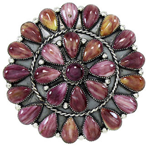 Purple Oyster Shell Large Statement Silver Ring Size 6-3/4 BW73000