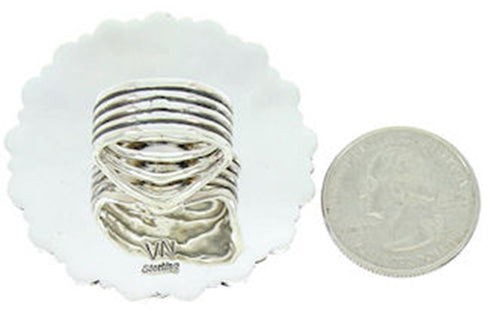 Southwest Purple Oyster Shell Large Statement Ring Size 7 BW73026