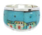 Multicolor Native American Design Silver Ring Size 8-3/4 YS73054