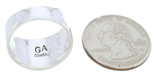 Multicolor Native American Design Silver Ring Size 8-3/4 YS73054