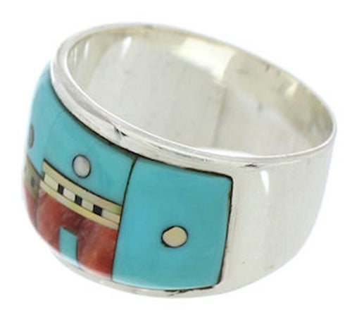 Native American Village Design Multicolor Ring Size 6-1/4 YS73143