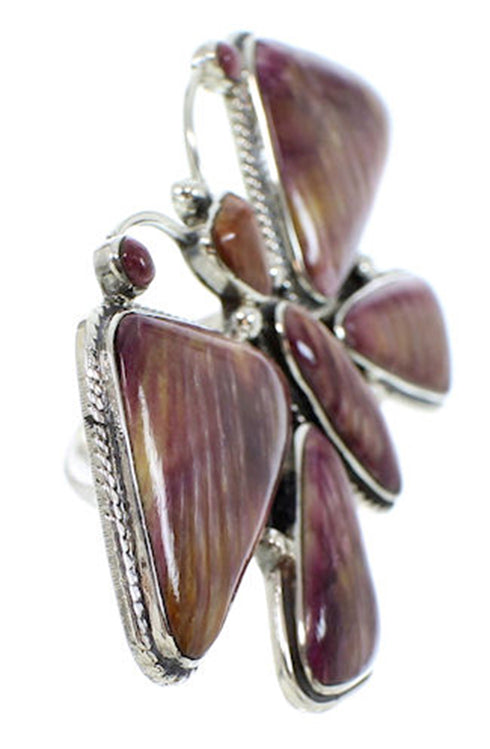 Purple Oyster Shell Large Statement Butterfly Ring Size 6-1/2 PS72872