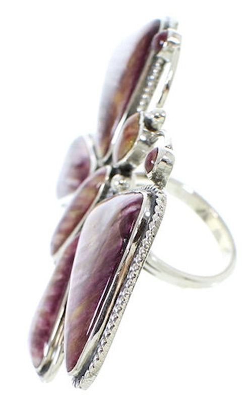 Purple Oyster Shell Large Statement Butterfly Ring Size 6-1/2 PS72872