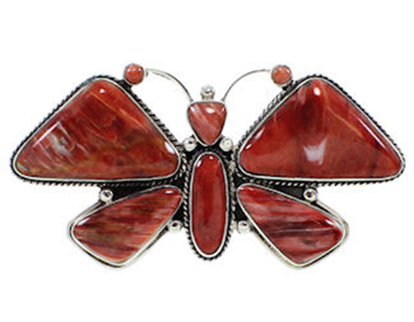 Large Statement Red Oyster Shell Butterfly Ring Size 8-3/4 PS72887