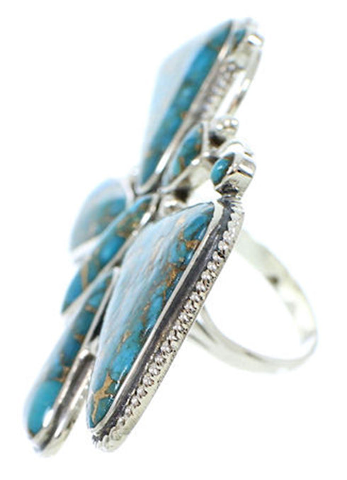 Butterfly Large Statement Southwest Turquoise Ring Size 9 PS72966