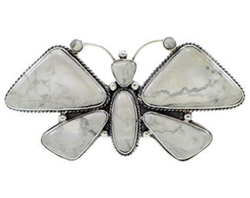 Large Statement Howlite Southwest Butterfly Ring Size 6-3/4 PS72987