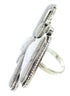Large Statement Howlite Southwest Silver Butterfly Ring Size 7 PS73205