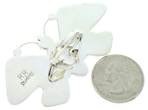 Large Statement Howlite Southwest Butterfly Ring Size 6-3/4 PS72987