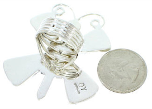 Large Statement Turquoise Southwest Butterfly Ring Size 8-1/4 PS73022