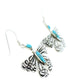 Southwest Turquoise Sterling Silver Butterfly Hook Earrings DW73011